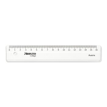 ARISTO College Lineal 16 cm, transparent, mit Facette, Tuschekante (AR23017)