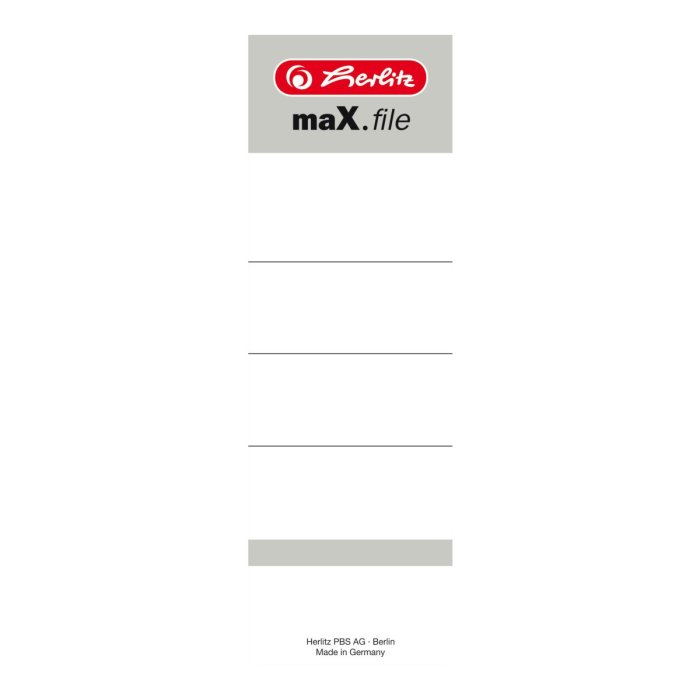 herlitz Ordnerrücken-Etikett maX.file, 8 cm, selbstklebend, weiß 10 Stück