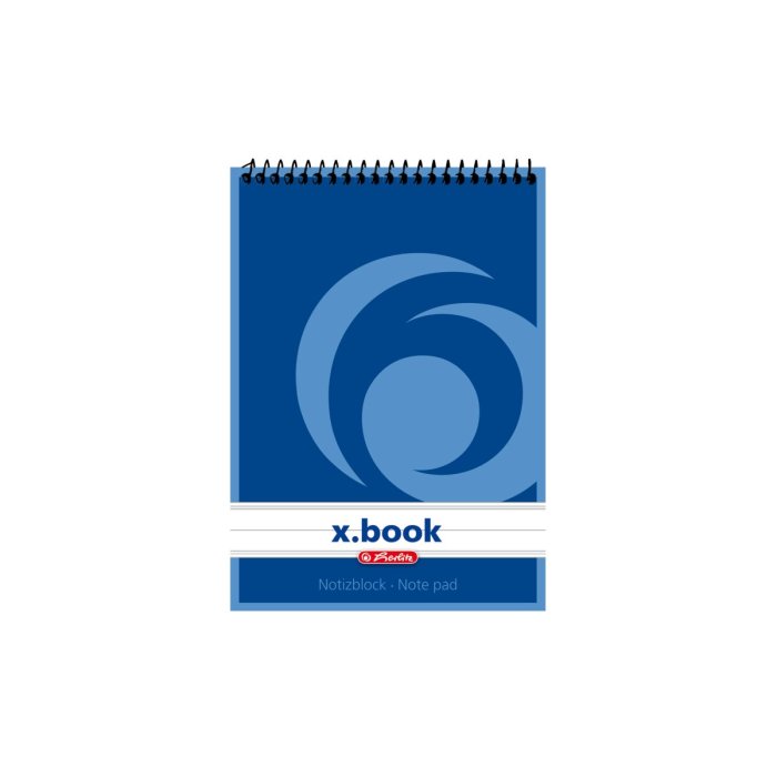 herlitz Spiralnotizblock x.book, DIN A6, 50 Blatt, liniert