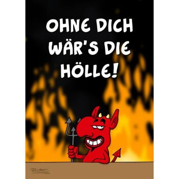 Ralph Ruthe Postkarte A6+ "Hölle"