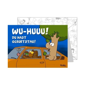 Ralph Ruthe Grusskarte "Wu-huu"