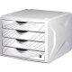 helit Schubladenbox Chameleon, 4 Schubladen, Dekor white queen