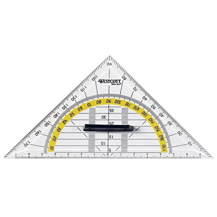 WESTCOTT geometrický trojuholník s rukoväťou, 140 mm