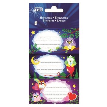 TSI etikety na učebnice - 3 x 3 ks - sovy