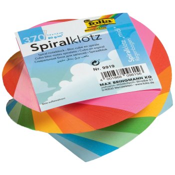 folia Spiral Zettelklotz MIDI, 75 x 75 mm, farbig sortiert