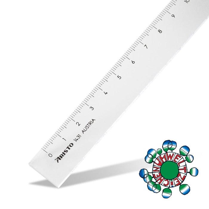 ARISTO Lineal 15 cm, mm-Teilung, Facette, glasklares Plexiglas® (AR1431)
