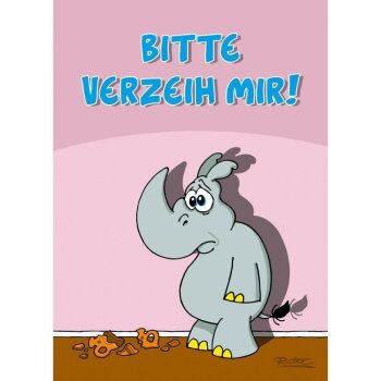 Ralph Ruthe Postkarte A6+ "Bitte verzeih mir"