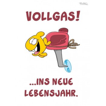 Ralph Ruthe Postkarte A6+ "Vollgas"