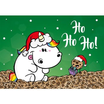 Pummeleinhorn Postkarte A6, "Ho Ho ho"