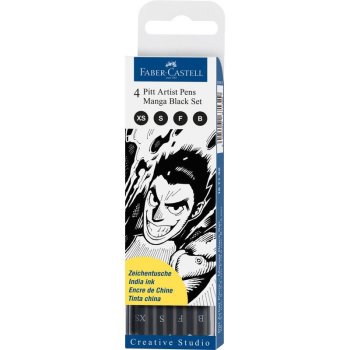 FABER-CASTELL Tuschestift PITT artist pen, Black Set