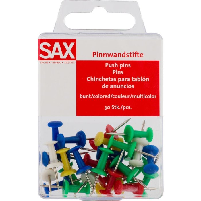 SAX Pinwandnadeln bunt 30 Stück