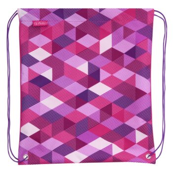 herlitz Školský ruksak Motion Plus "Pink Cubes" 4-dielna súprava