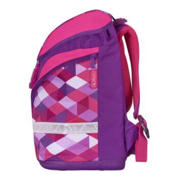 herlitz Školský ruksak Motion Plus "Pink Cubes" 4-dielna súprava