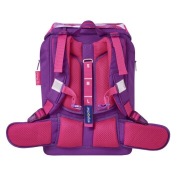 herlitz Školský ruksak Motion Plus "Pink Cubes" 4-dielna súprava
