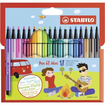 Premium-Filzstift - STABILO Pen 68 Mini - 18er Pack - mit...