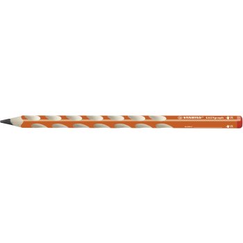 Ergonomischer Dreikant-Bleistift für Rechtshänder - STABILO EASYgraph in orange - 2er Pack - Härtegrad B