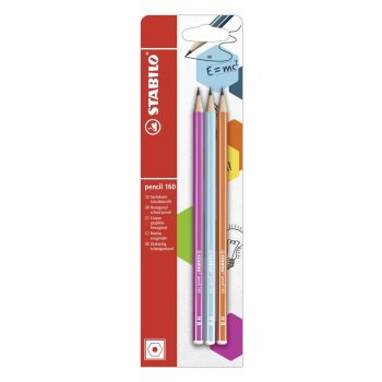 Bleistift - STABILO pencil 160 in pink, blau, orange -...