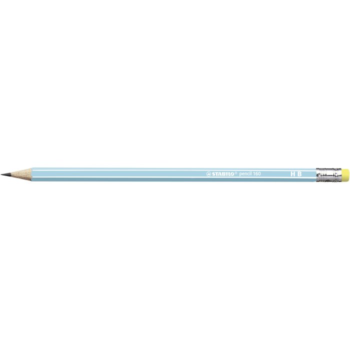 Bleistift mit Radiergummi - STABILO pencil 160 in blau - Einzelstift - Härtegrad HB