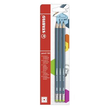 Bleistift mit Radierer - STABILO pencil 160 in petrol -...