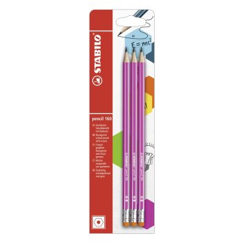 Bleistift mit Radierer - STABILO pencil 160 in pink -...