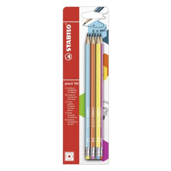 Bleistift mit Radierer - STABILO pencil 160 in 2x petrol,...