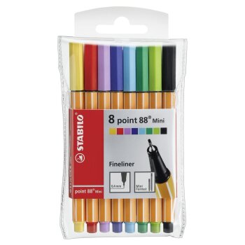 STABILO point 88 Mini fineliner - 8 rôznych farieb