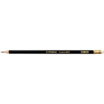 Bleistift mit Radiergummi - STABILO Swano in schwarz -...