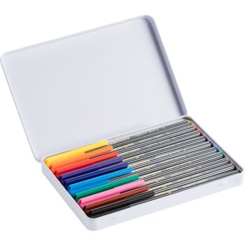 edding 55 fineliner - 0,3 mm - 10 ks v kovovom boxe