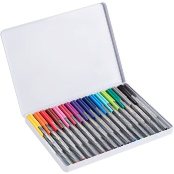 edding 55 fineliner - 0,3 mm - 16 ks v kovovom boxe