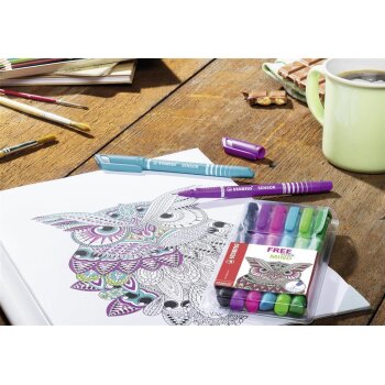 STABILO SENSOR  - fineliner s odpruženou špičkou - hrot F - 8ks - 8 rôznych farieb