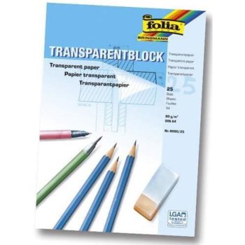 folia Transparentpapier-Block, DIN A4, 80 g/qm, 25 Blatt