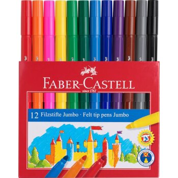 FABER-CASTELL fixky Jumbo - 12 rôznych farieb