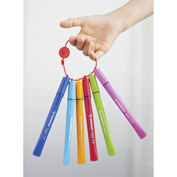 Filzstift mit Kappenring - STABILO Cappi - 12er Pack - mit 12 verschiedenen Farben