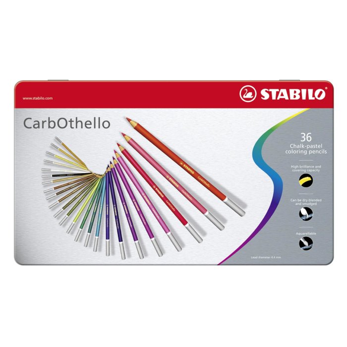 Pastellkreidestift - STABILO CarbOthello - 36er Metalletui - mit 36 verschiedenen Farben