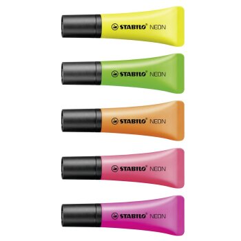 Textmarker - STABILO NEON - 5er Pack - gelb, grün,...