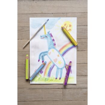Buntstift, Wasserfarbe & Wachsmalkreide - STABILO woody 3 in 1 - Einzelstift - silber