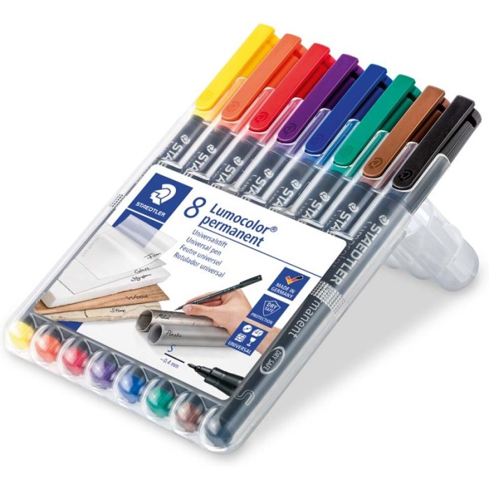 STAEDTLER Lumocolor 313 permanentné univerzálne popisovače 0,4 mm - 8 ks v boxe