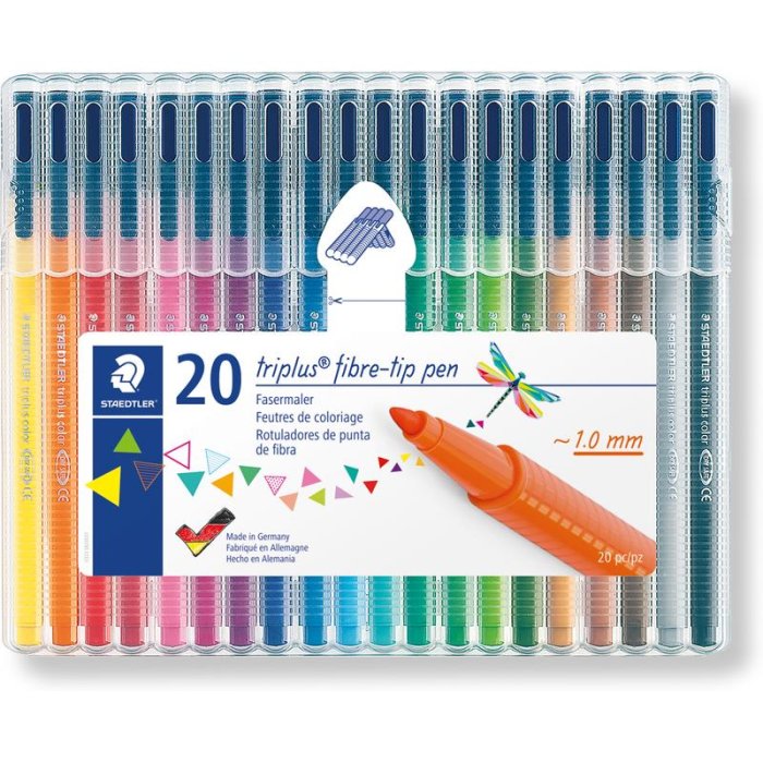 STAEDTLER 323 triplus colors fixky - 20 rôznych farieb v Boxe