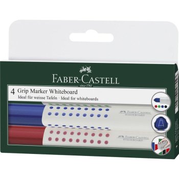 FABER-CASTELL Whiteboard-Marker GRIP, 4er Etui