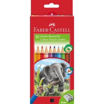 FABER-CASTELL JUMBO - farbičky + strúhadlo - 10...