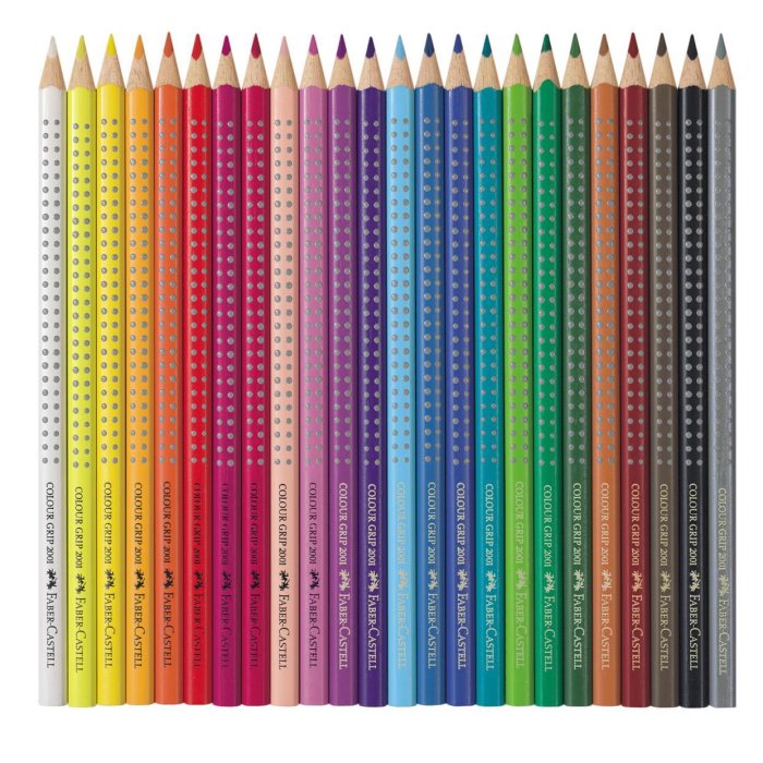 FABER-CASTELL trojhranné akvarelové farbičky - Colour GRIP - 24 rôznych farieb v kovovom balení