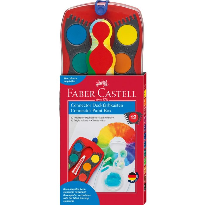 FABER-CASTELL - CONNECTOR - krycie farby - 12 farieb