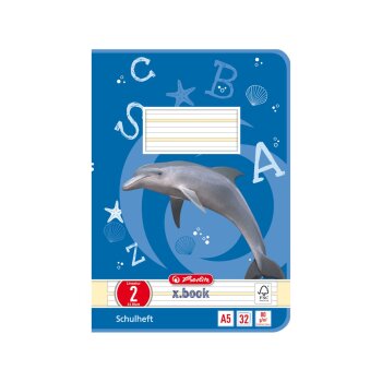 herlitz Schulheft x.book, DIN A5, Lineatur 2 / liniert 32...