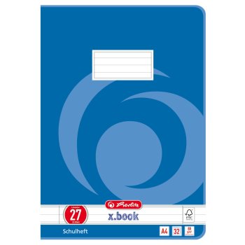 herlitz x.book 27, A4, 32 listov, linajkový s 2...