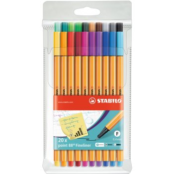 Fineliner - STABILO point 88 - 20er Pack - mit 20...