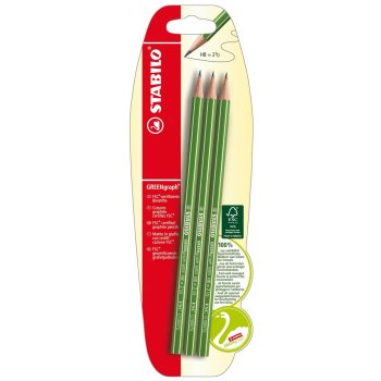 Umweltfreundlicher Bleistift - STABILO GREENgraph - Härtegrad HB - 3er Pack