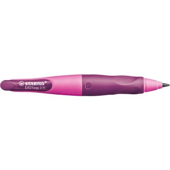 Ergonomischer Druck-Bleistift für Linkshänder - STABILO EASYergo 3.15 in pink/lila - Einzelstift - inklusive 1 dicken Mine - Härtegrad HB & Spitzer