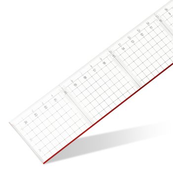 ARISTO Schneidelineal 50cm Plexiglas rote Schneidekante