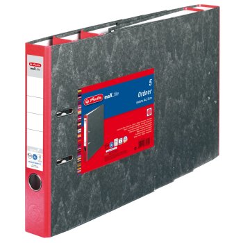 herlitz Ordner maX.file nature A4 50mm rot/Wolkenmarmor...