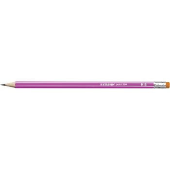 Bleistift mit Radierer - STABILO pencil 160 in pink, blau, orange - Härtegrad HB - 3er Pack